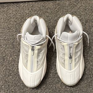 White Zip-Up Sneakers